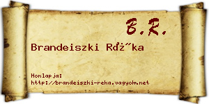 Brandeiszki Réka névjegykártya